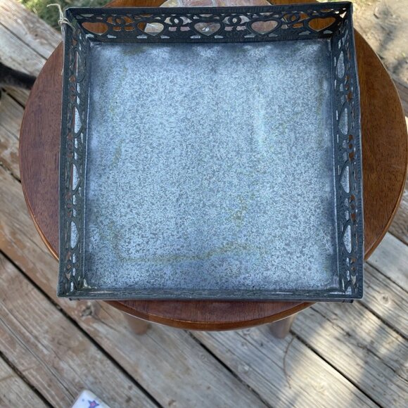 Vintage Square Embossed Napkin Holder, Hearts & Ribbons - Picture 3 of 6